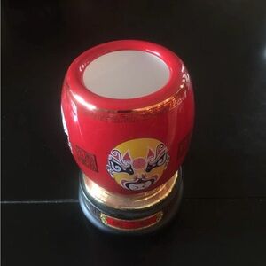 Red Decorative Mask Vase